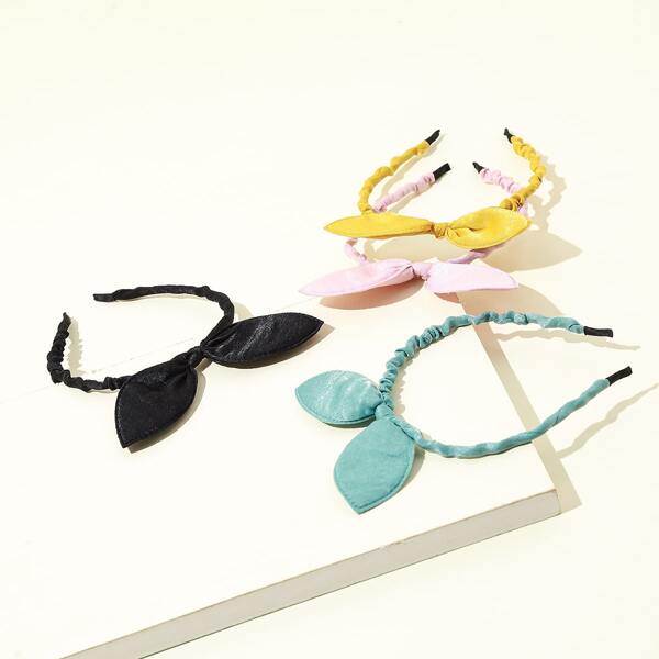 

4pcs Girls Bow Decor Hair Hoop, Multicolor