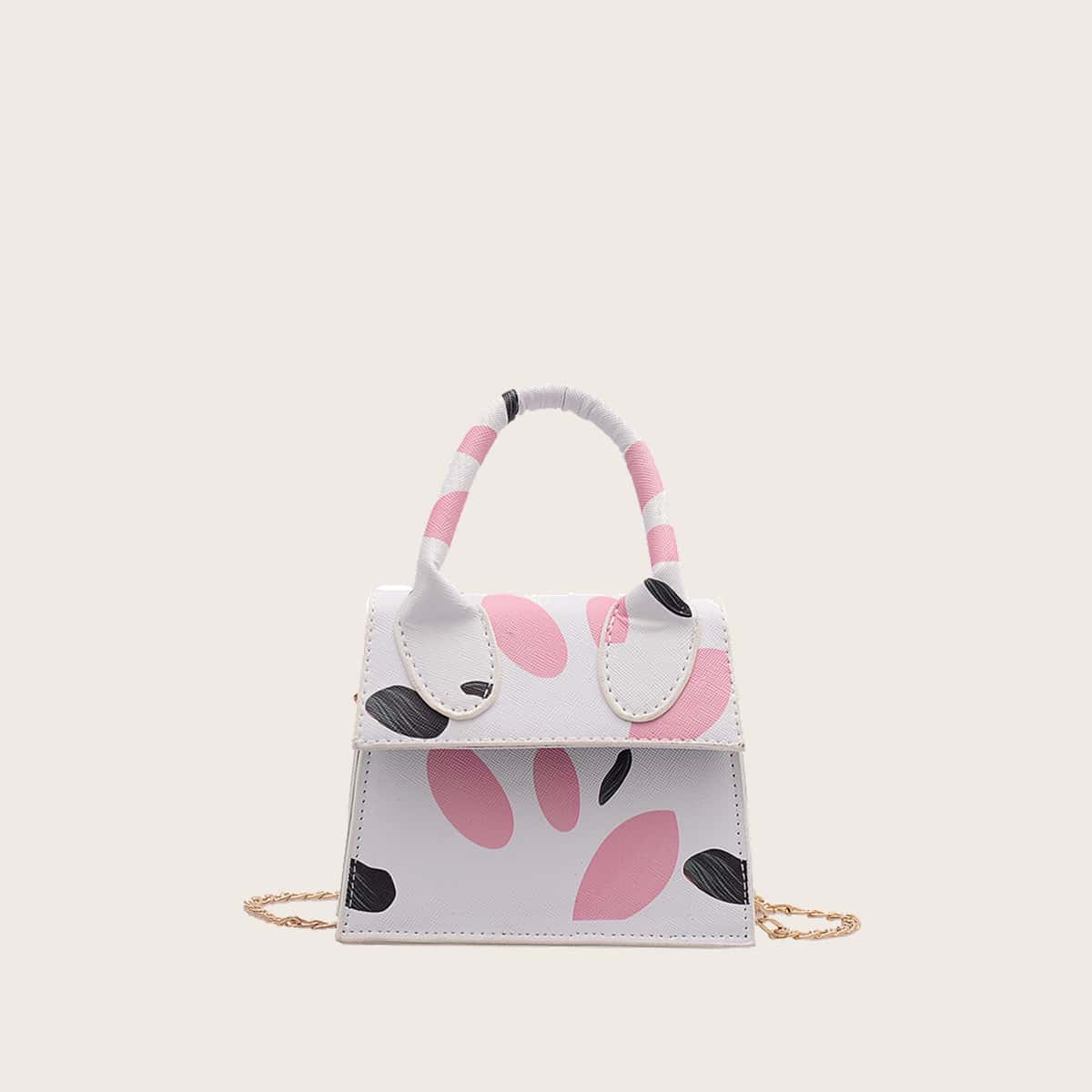 

Geo Mini Satchel Bag, White