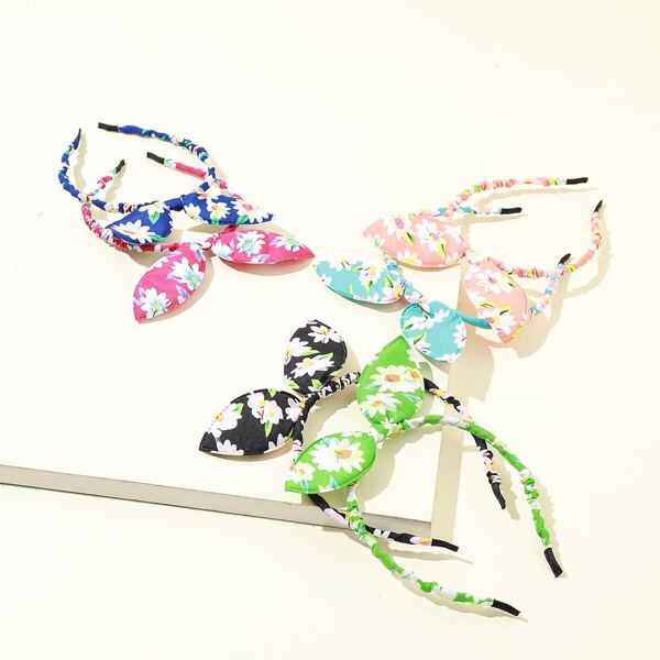 

6pcs Girls Bow Decor Hair Hoop, Multicolor