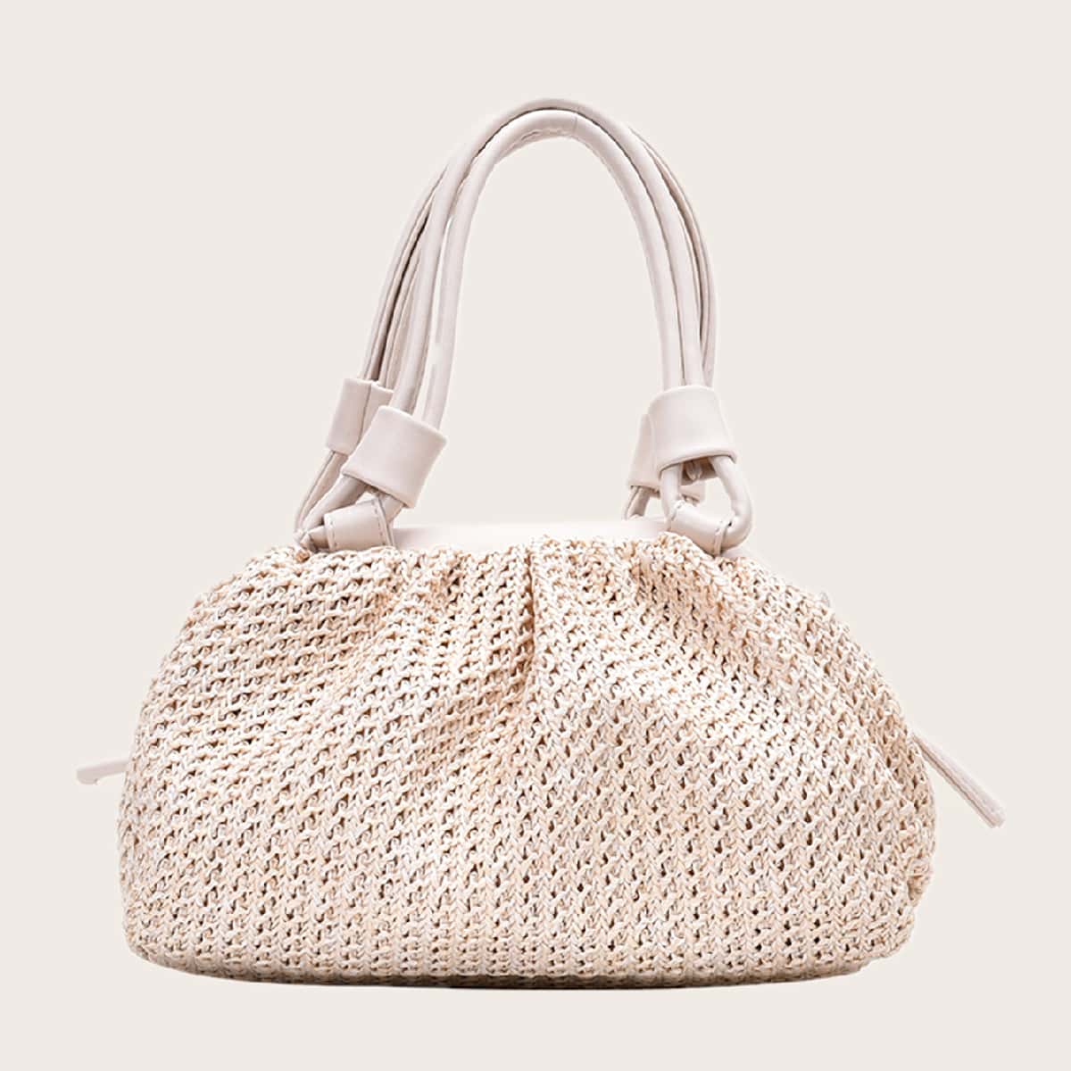 

Solid Woven Bag, Beige