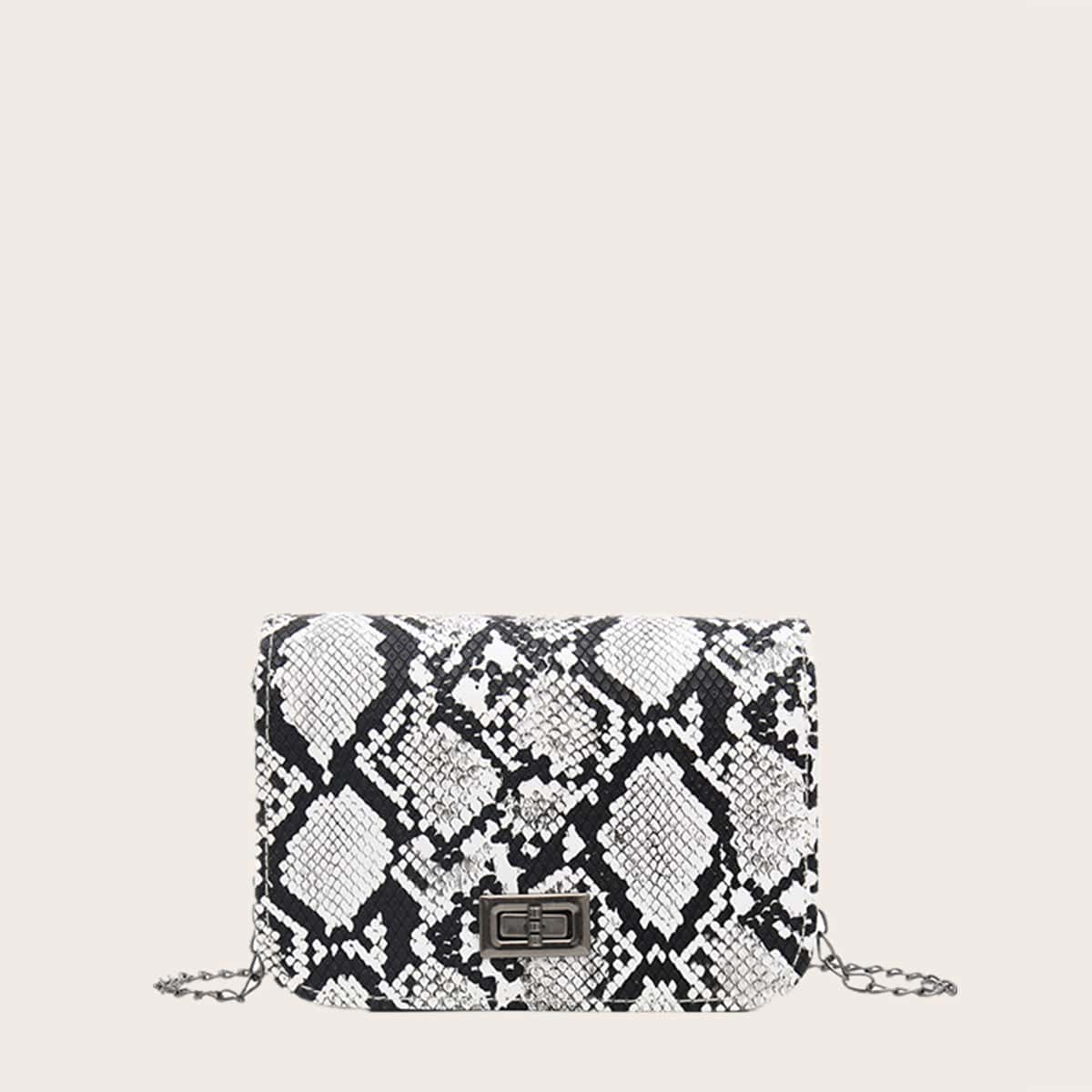 Snake Skin Crossbody Bag, Multicolor