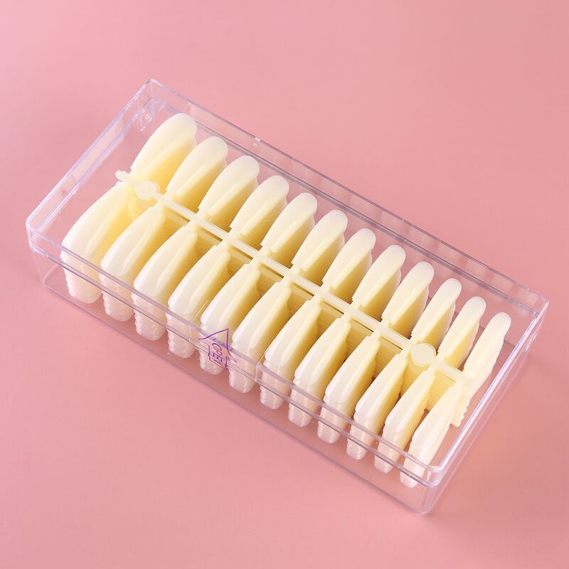 

1box Trapezoid Natural Fake Nail, Beige