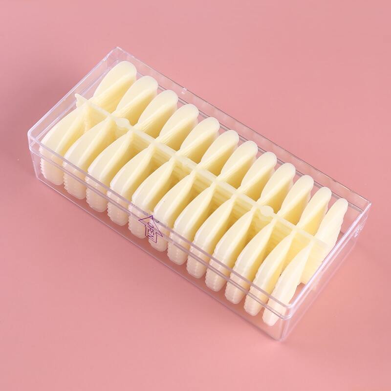 

1box Waterdrop Shaped Natural Fake Nail, Beige