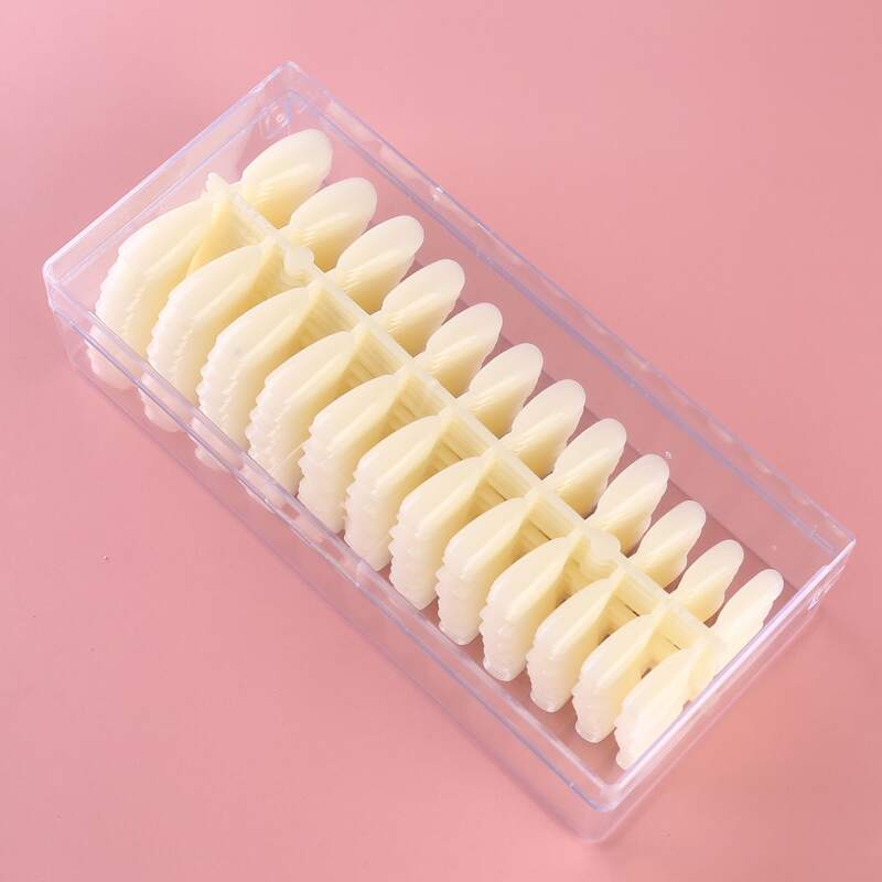 1box Almond Shaped Natural Fake Nail, Beige