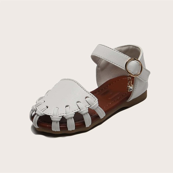 

Toddler Girls Buckle Decor Cut-out Sandals, White