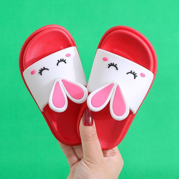 

Toddler Girls Cartoon Design Slides, White
