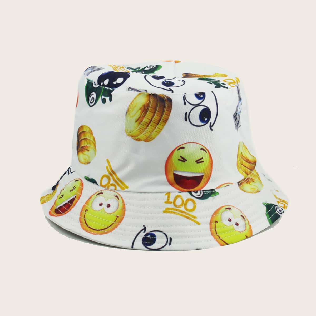 

Guys Expression Pattern Bucket Hat, White