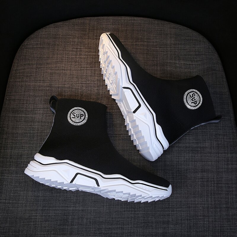 

High Top Sock Sneakers, Black