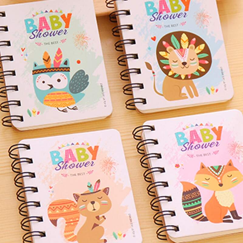 

4pcs Cartoon Animal Cover Random Notebook, Multicolor