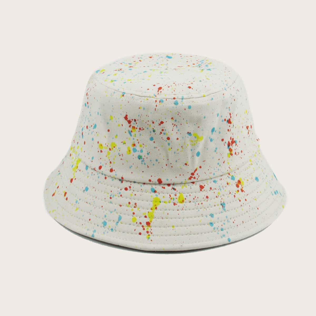 

Guys Color Dots Pattern Bucket Hat, Beige