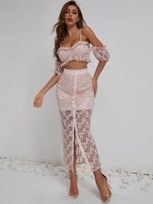 frill skirt and crop top