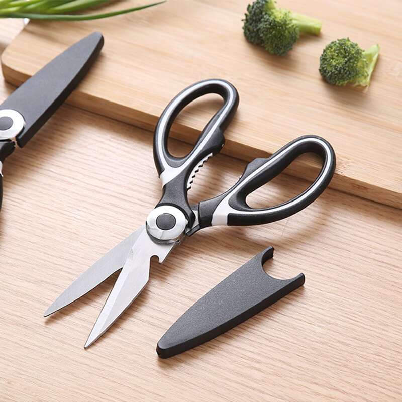 

1pc Stainless Steel Food Scissor, Black