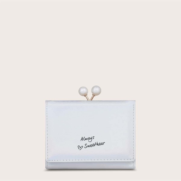 

Faux Pearl Decor Purse, Blue