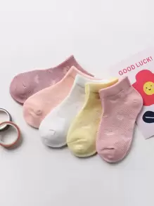 5雙裝少女心網狀透氣襪子返校用 - 彩色 - 查看 5