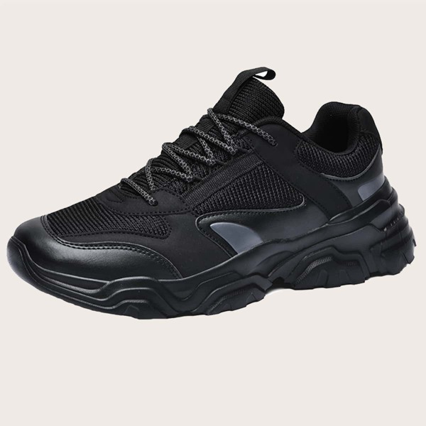 

Men Lace-up Front Low Top Sneakers, Black