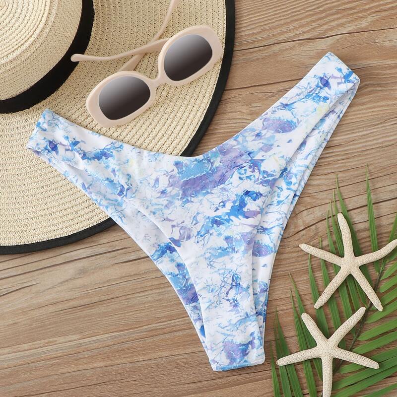 

Allover Print High Cut Bikini Panty, Multicolor