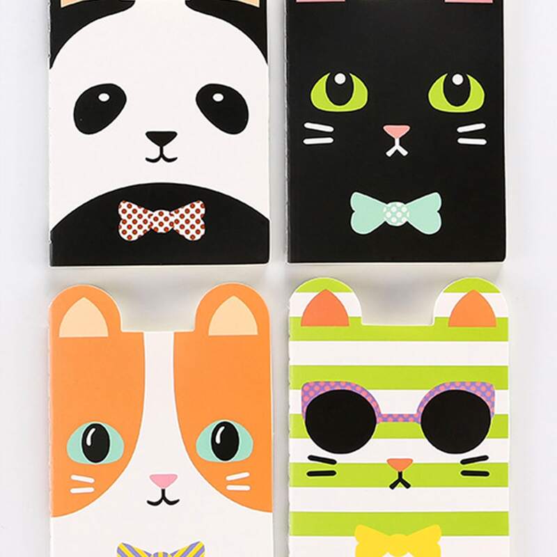 

8packs Cartoon Animal Cover Random Notebook, Multicolor