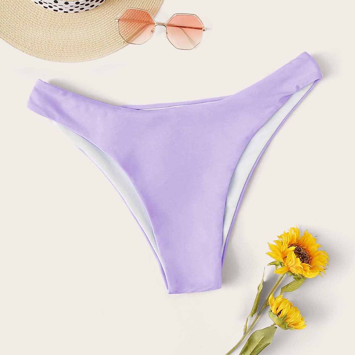 

Solid Cheeky Bikini Panty, Lilac purple