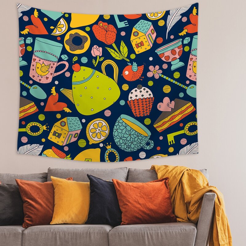 

Cartoon Graphic Tapestry, Multicolor