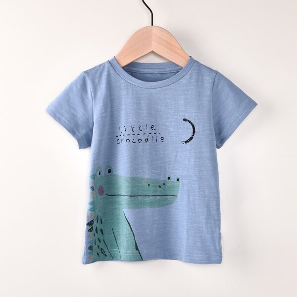 

Toddler Boys Cartoon Graphic Tee, Dusty blue