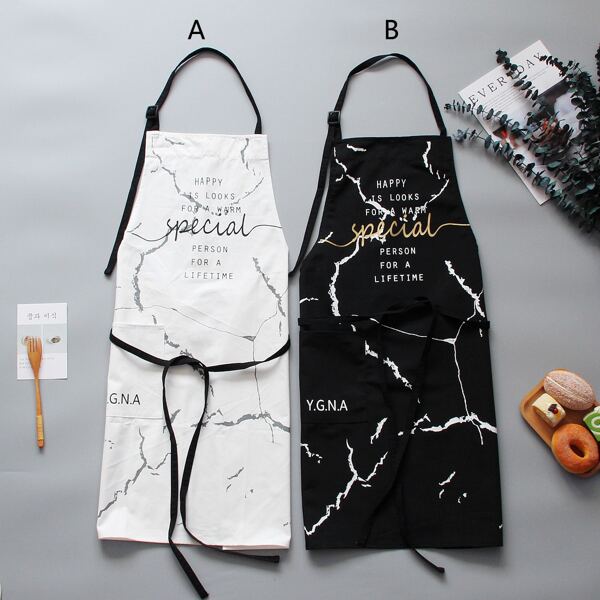 

1pc Marble Pattern Apron, Multicolor