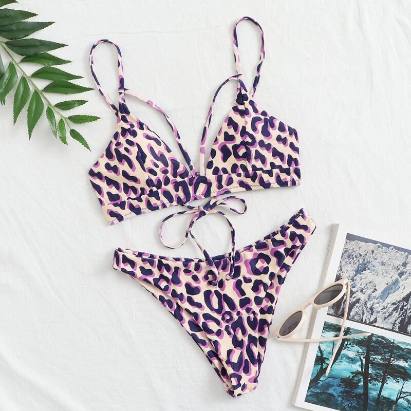 

Leopard Harness Bikini Swimsuit, Multicolor