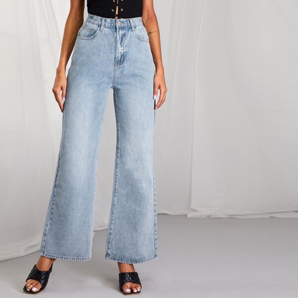 

Light Wash High Waist Wide Leg Jeans