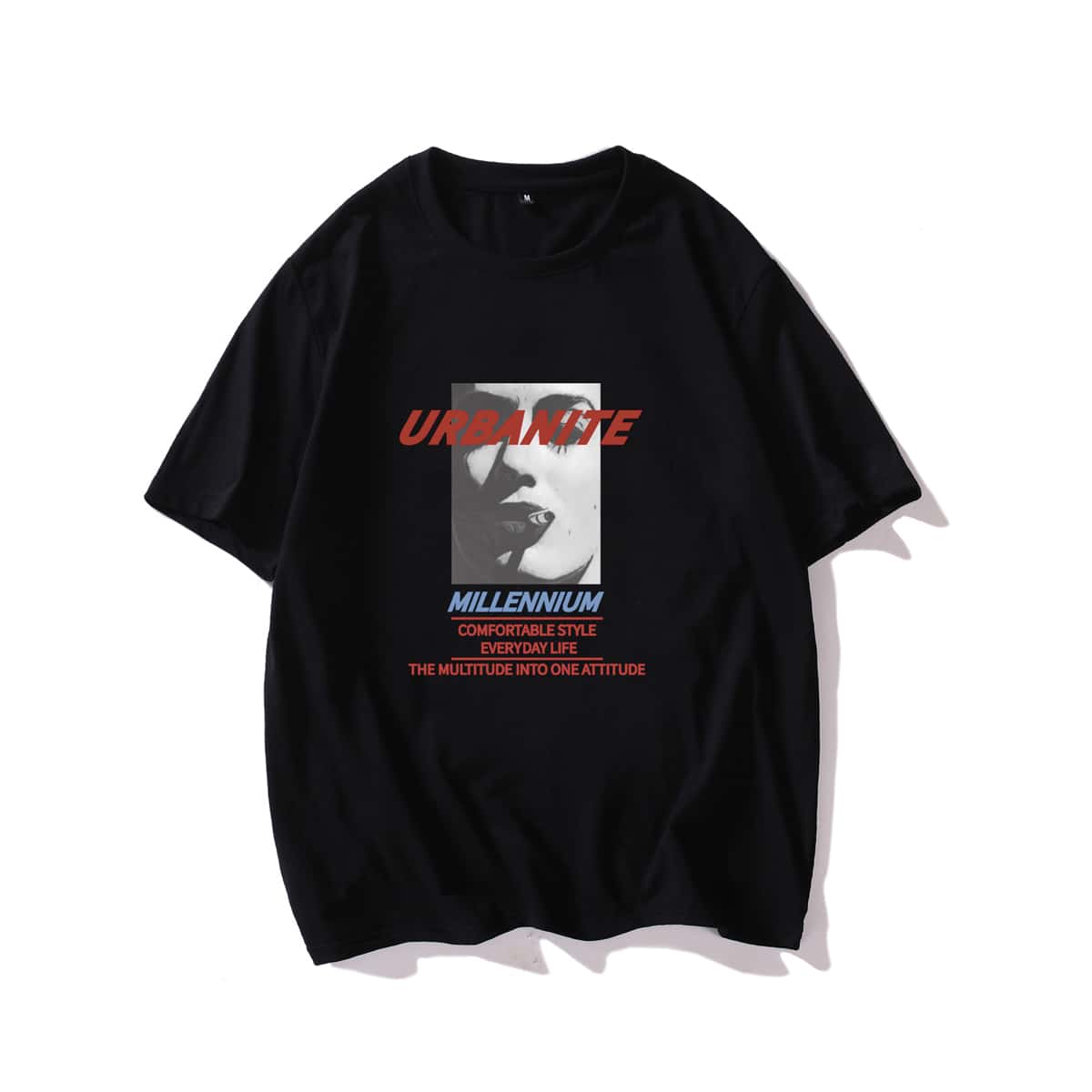 

Guys Figure & Slogan Graphic Tee, Black