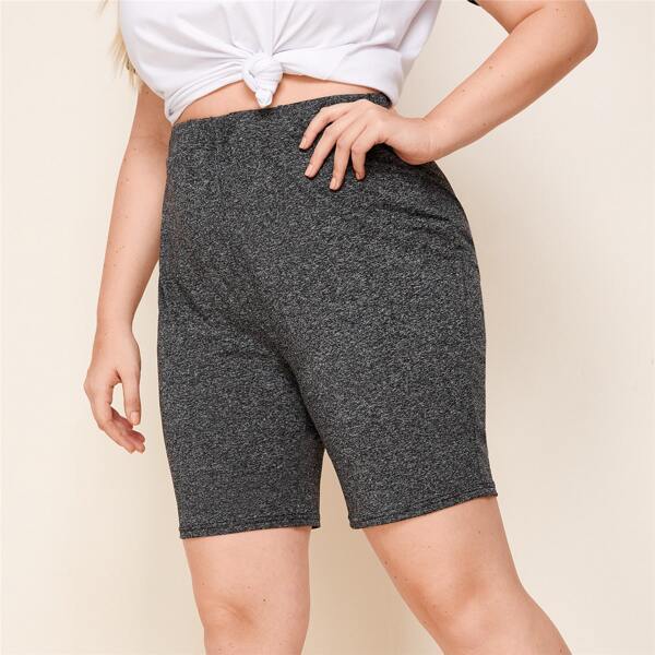 

Plus Space Dye Biker Shorts, Dark grey