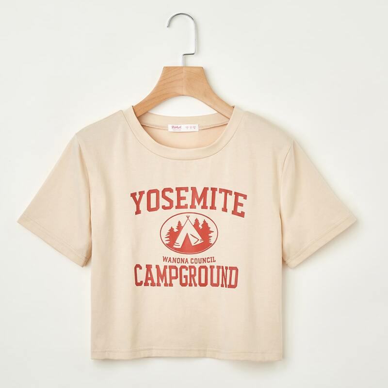 

Letter Graphic Tee, Beige