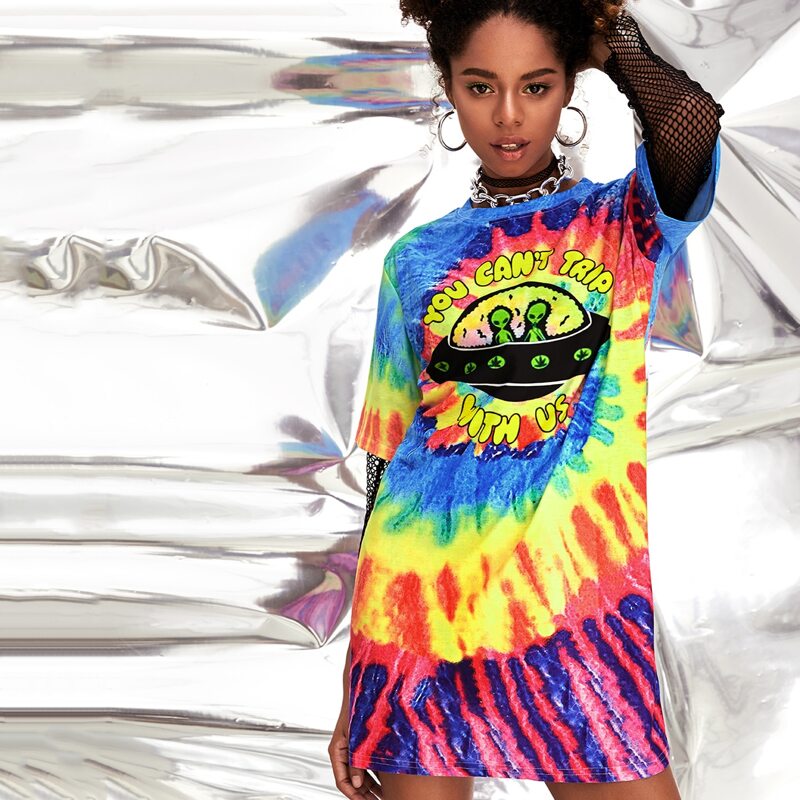 

Tie Dye Tee Dress, Multicolor