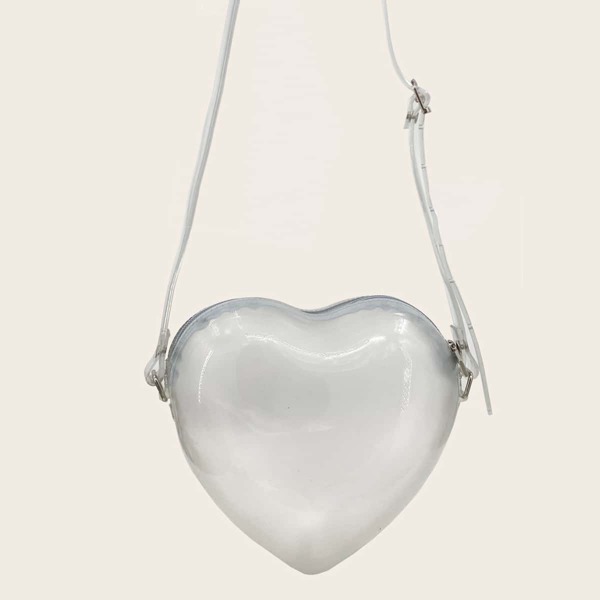 

Прозрачная сумка через плечо в форме сердца, Прозрачный