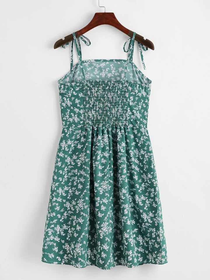 coconut green goddess dressing Jade Mix Ditsy Floral Print Midi Dress – Spring and Prince main image 0