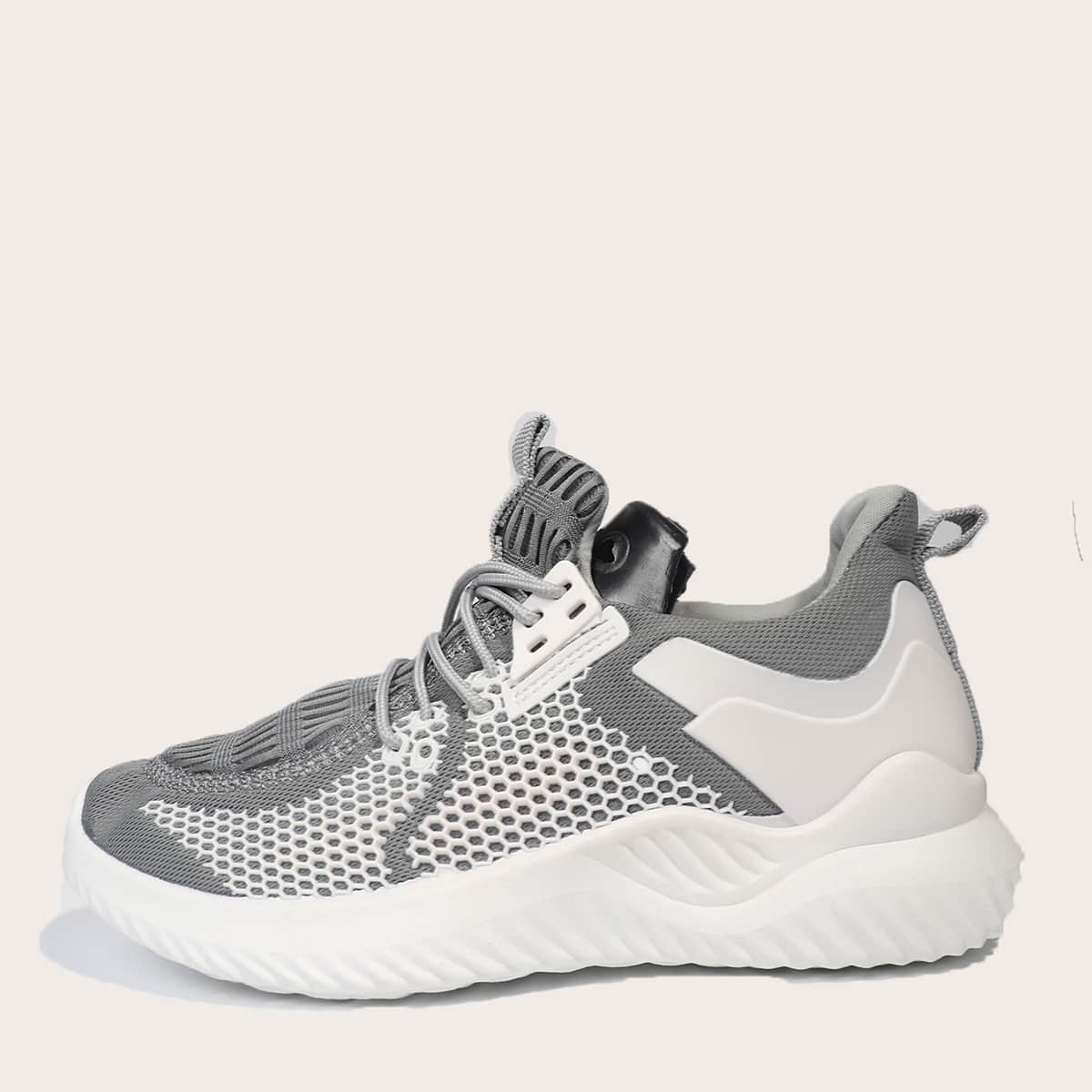 

Guys Lace-up Front Knit Sneakers, Grey