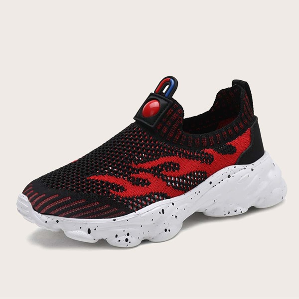 

Boys Colorblock Knit Slip On Sneakers, Black