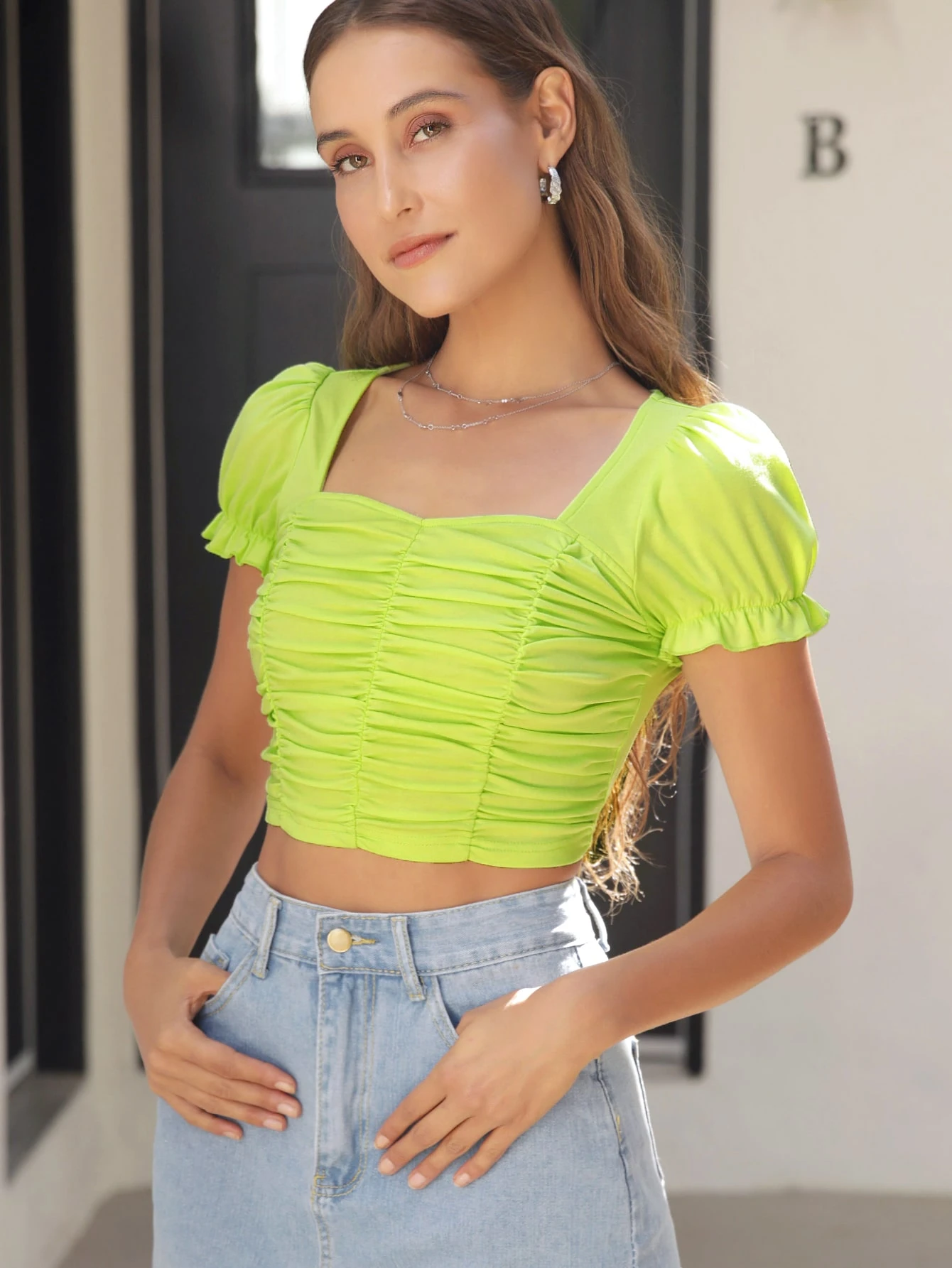 neon ruched top