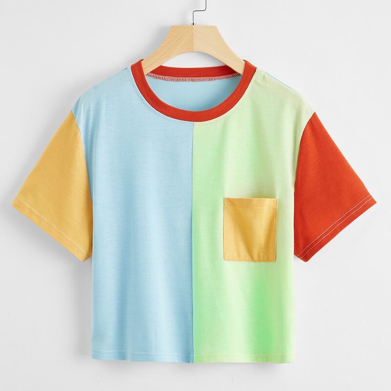 

Colorblock Pocket Tee, Multicolor