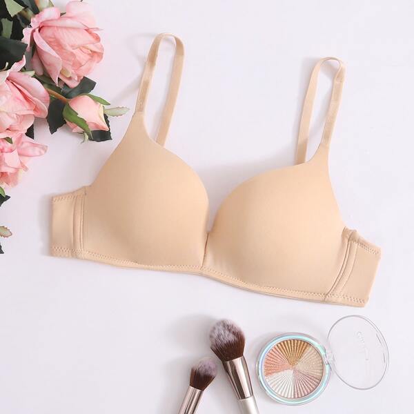 

Solid Full Cup Bra, Apricot