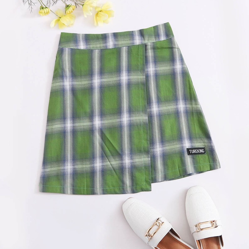 

Tartan Wrap Skirt, Green