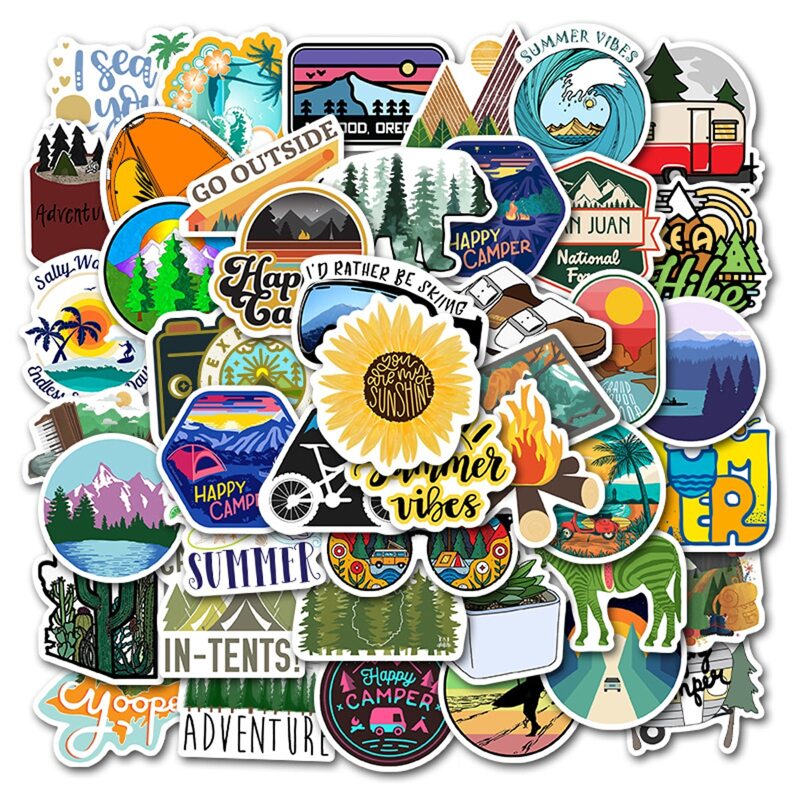 

50pcs Landscape Sticker, Multicolor