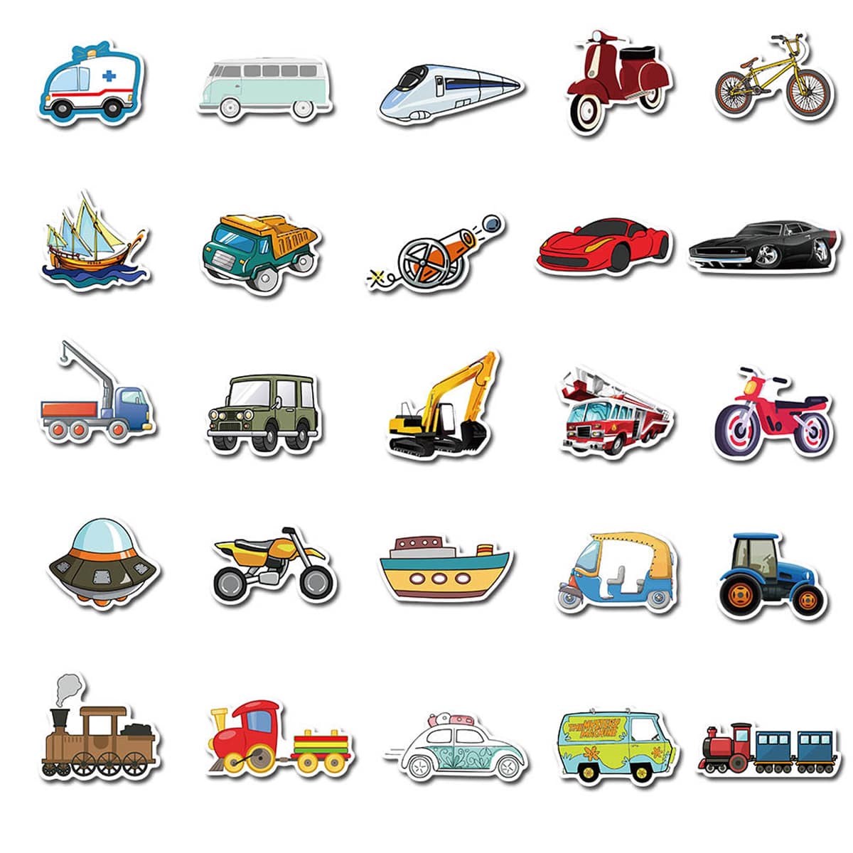 

50pcs Transportation Sticker, Multicolor