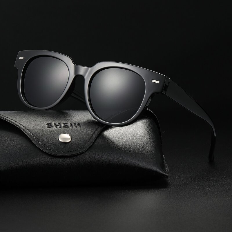 

Guys Round Frame Sunglasses, Black