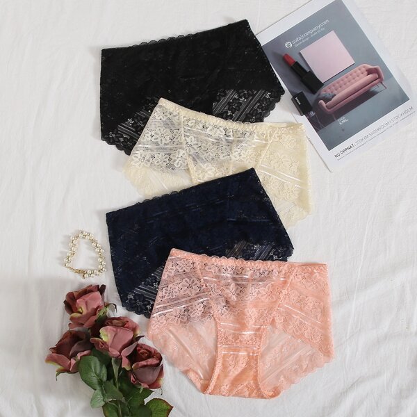 

4pack Floral Lace Panty Set, Multicolor