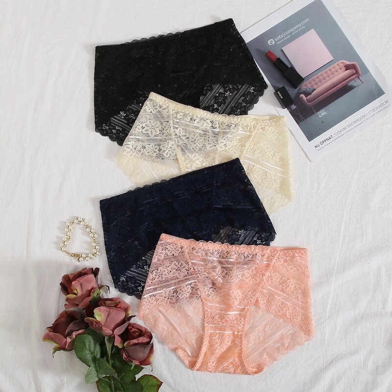 

4pack Floral Lace Panty Set, Multicolor