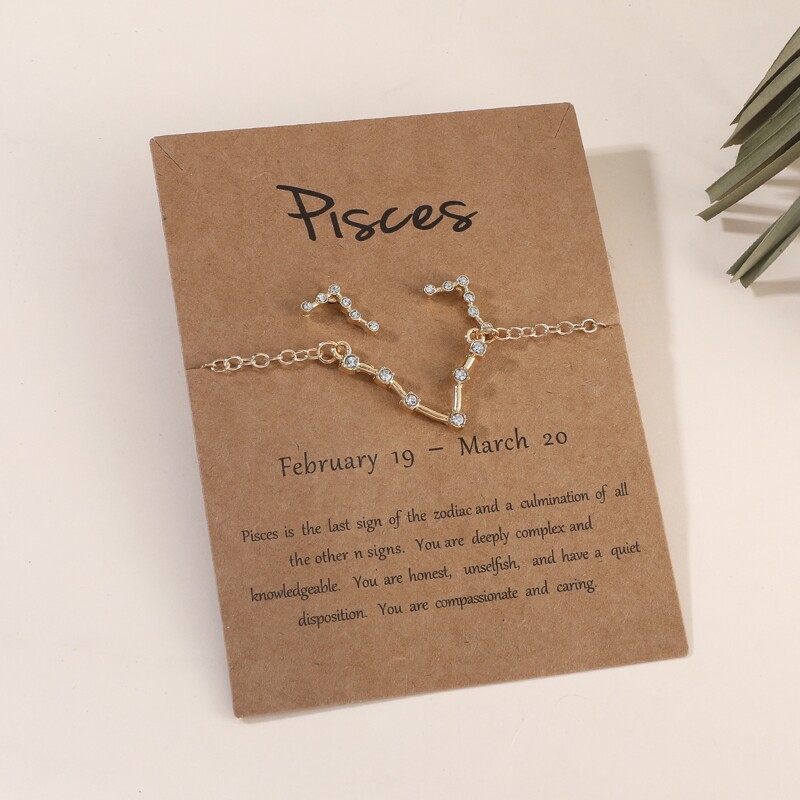 

1pc Constellation Design Bracelet & 1pair Stud Earrings, Gold