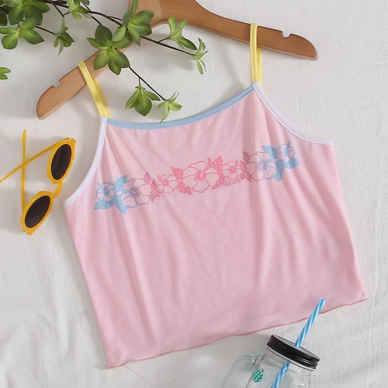 

Flower Graphic Cami, Baby pink