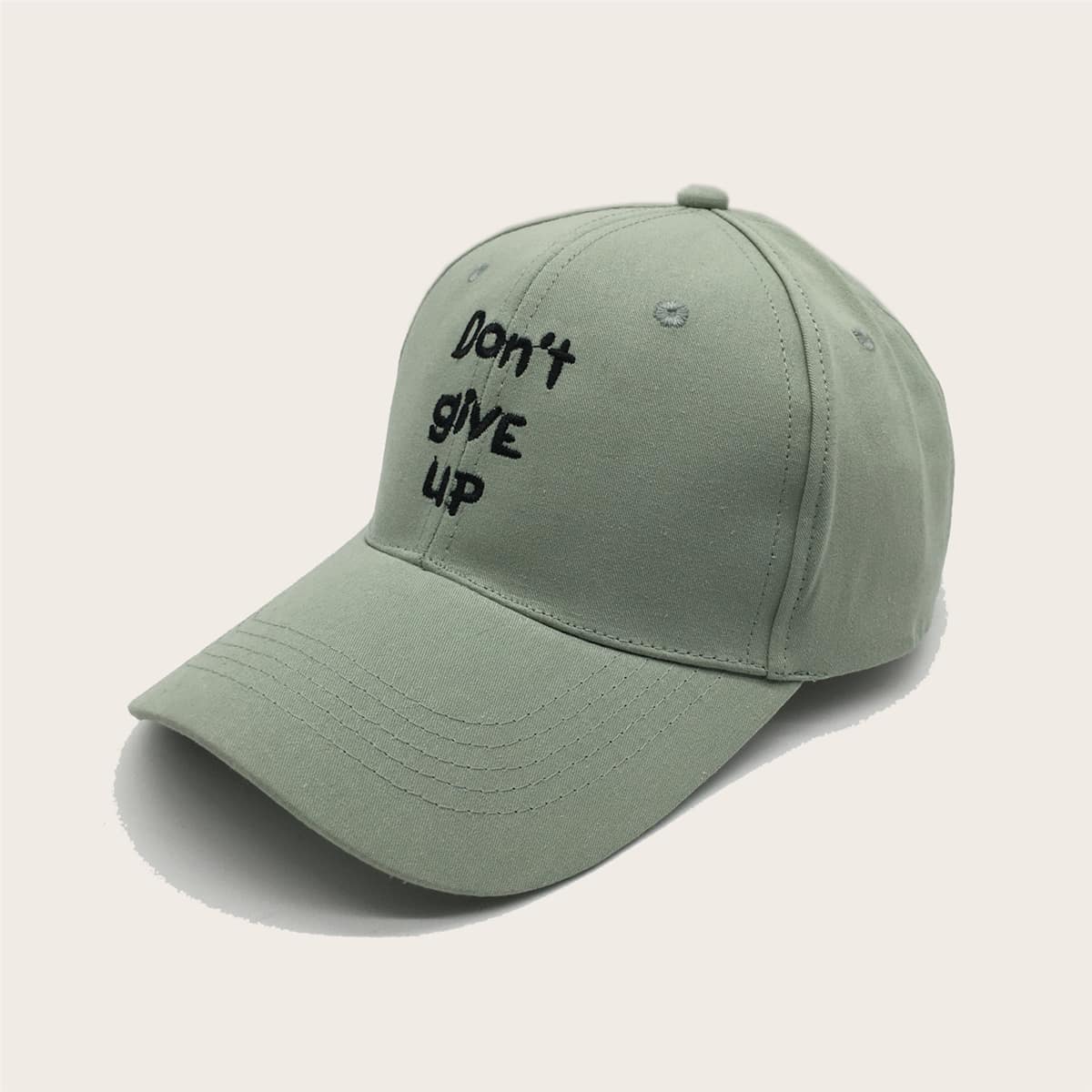 

Slogan Embroidered Baseball Cap, Green