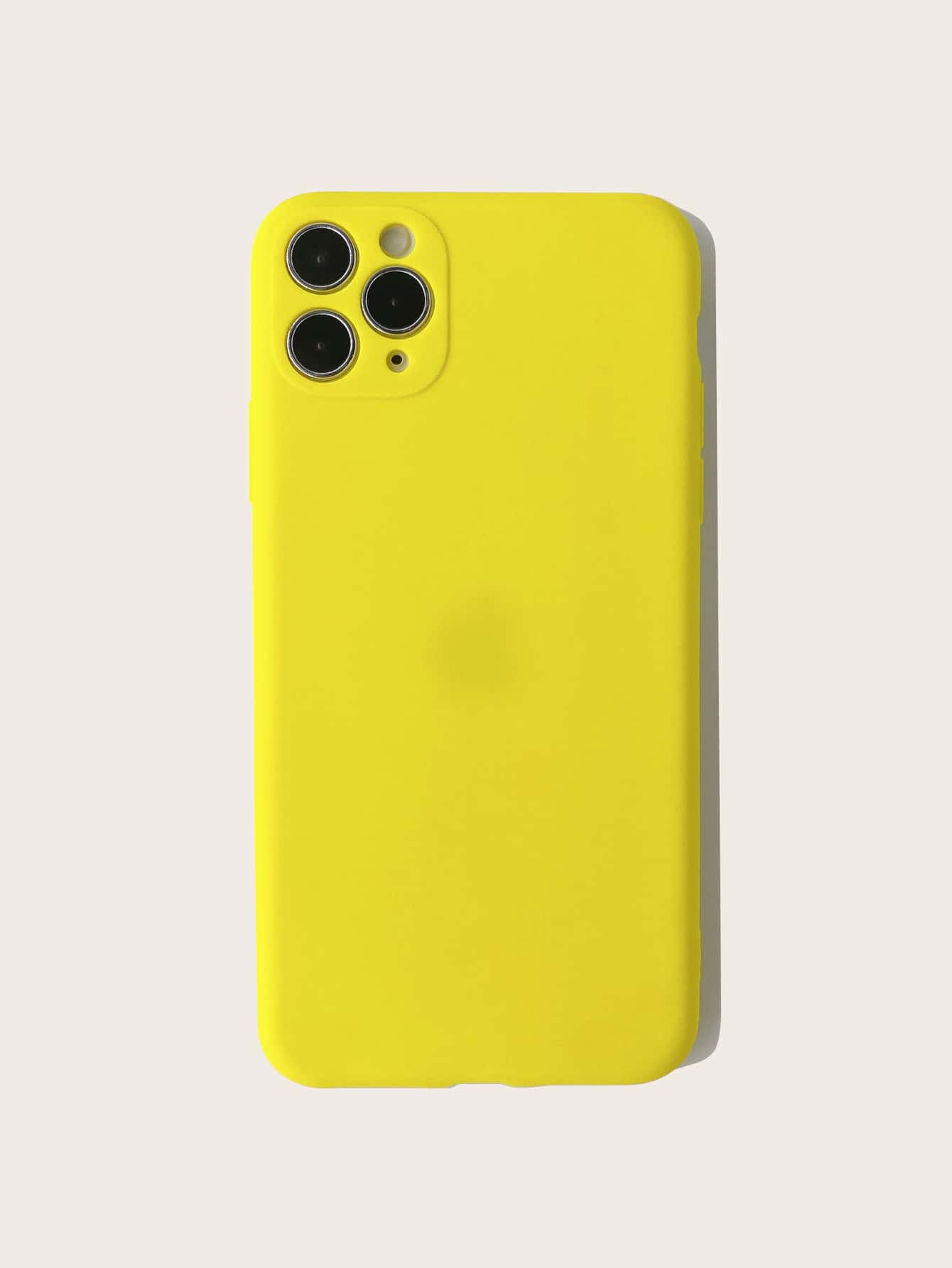 1pc Solid Case tương thích với iPhone - Màu vàng - Xem 1