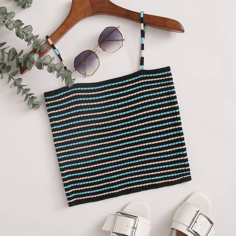 

Striped Knit Cami Top, Multicolor