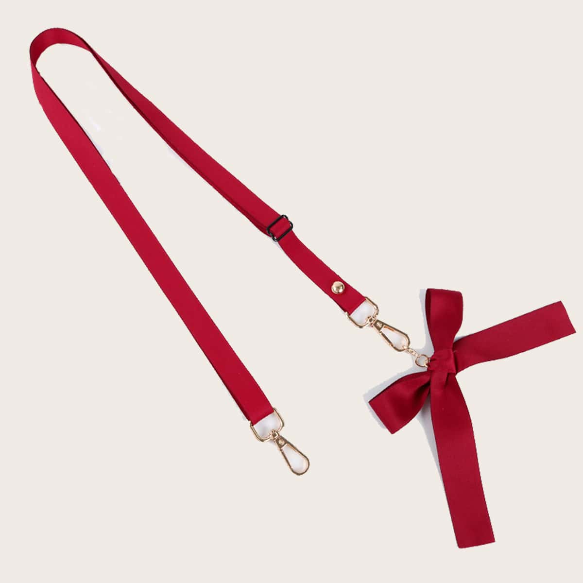 

1pc Bow Decor Phone Lanyard, Burgundy